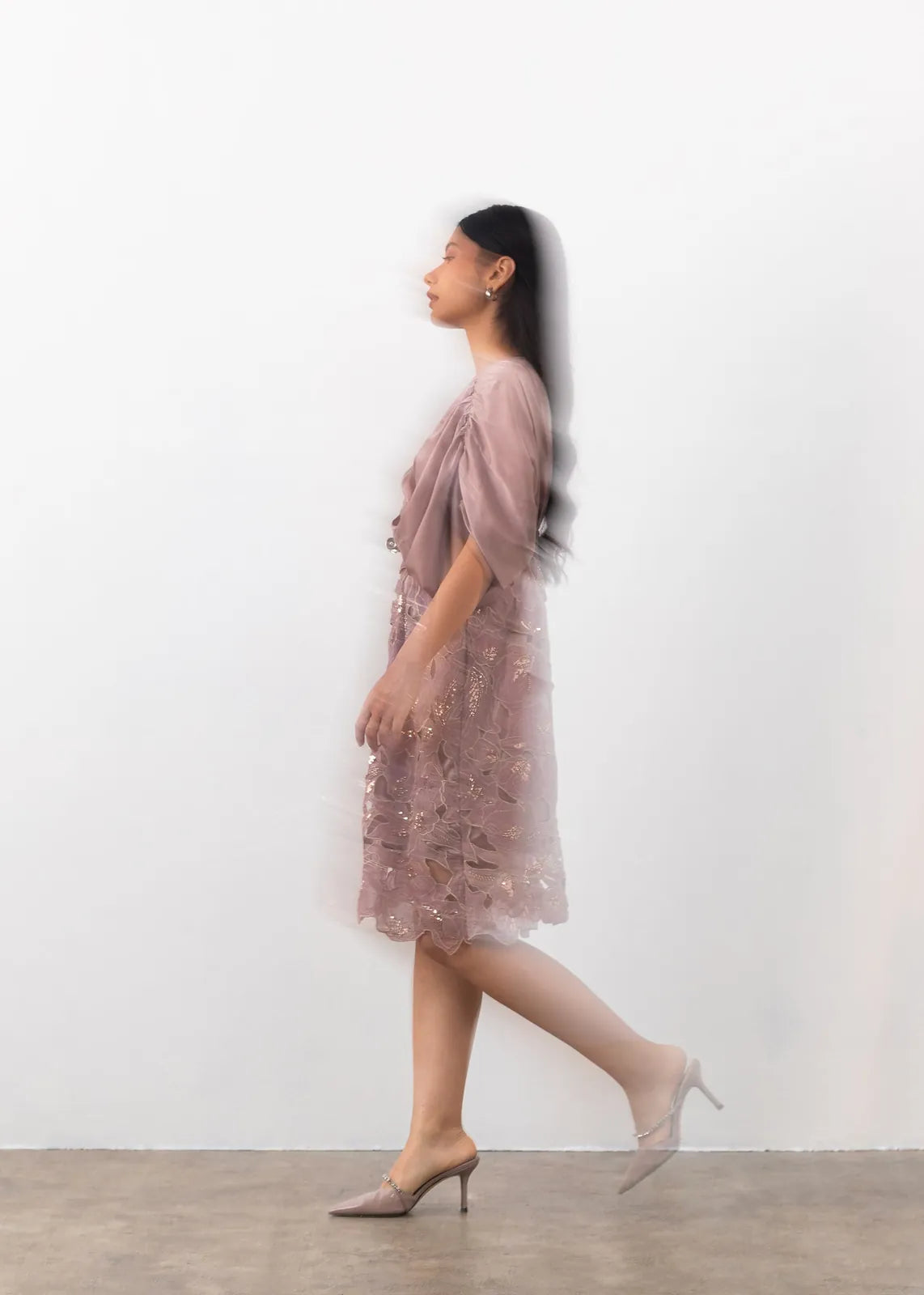 cutwork gather dress, image 5