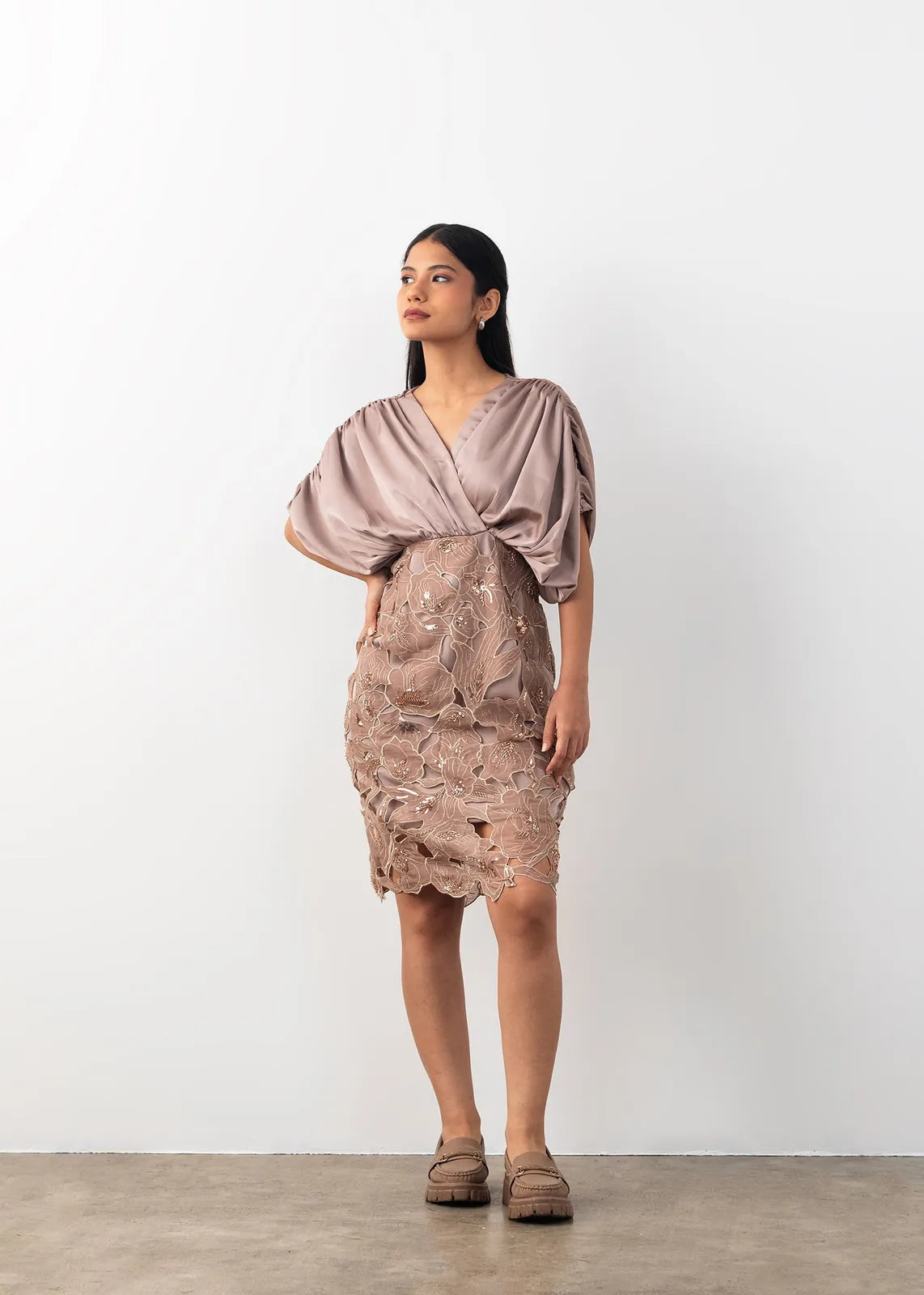 cutwork gather dress, image 8
