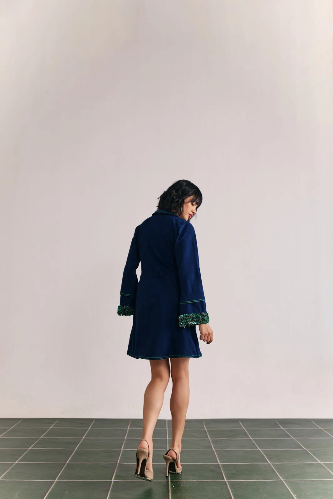 indigo wrap dress, image 4