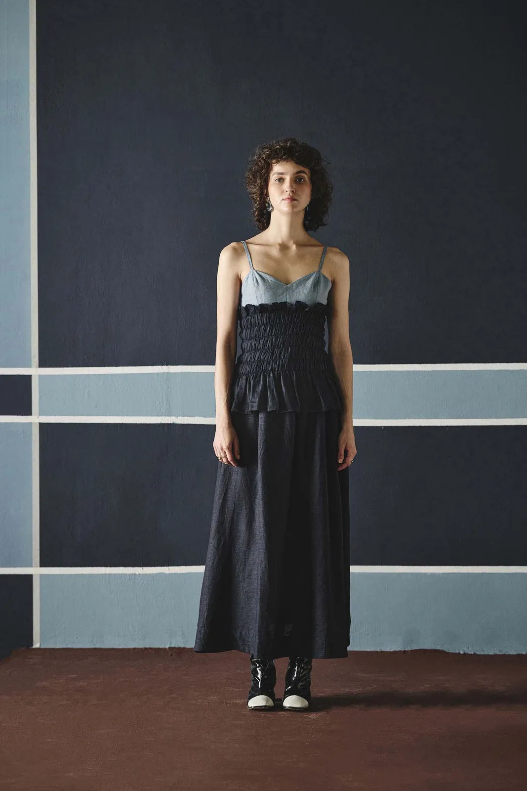 dual smocking top, image 1