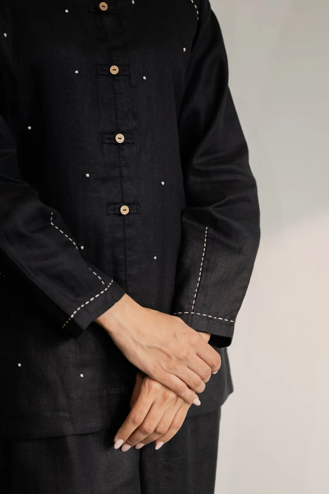 ebony black short kurta, image 2