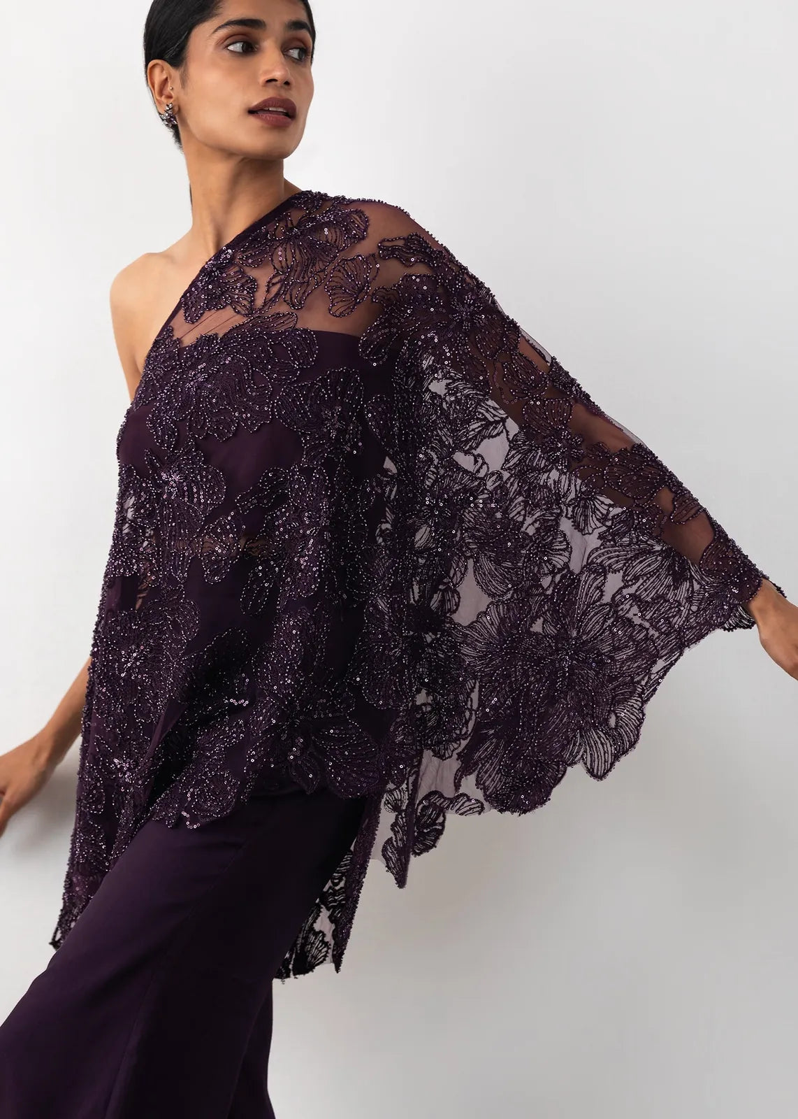 embroidered one shoulder coord, image 8