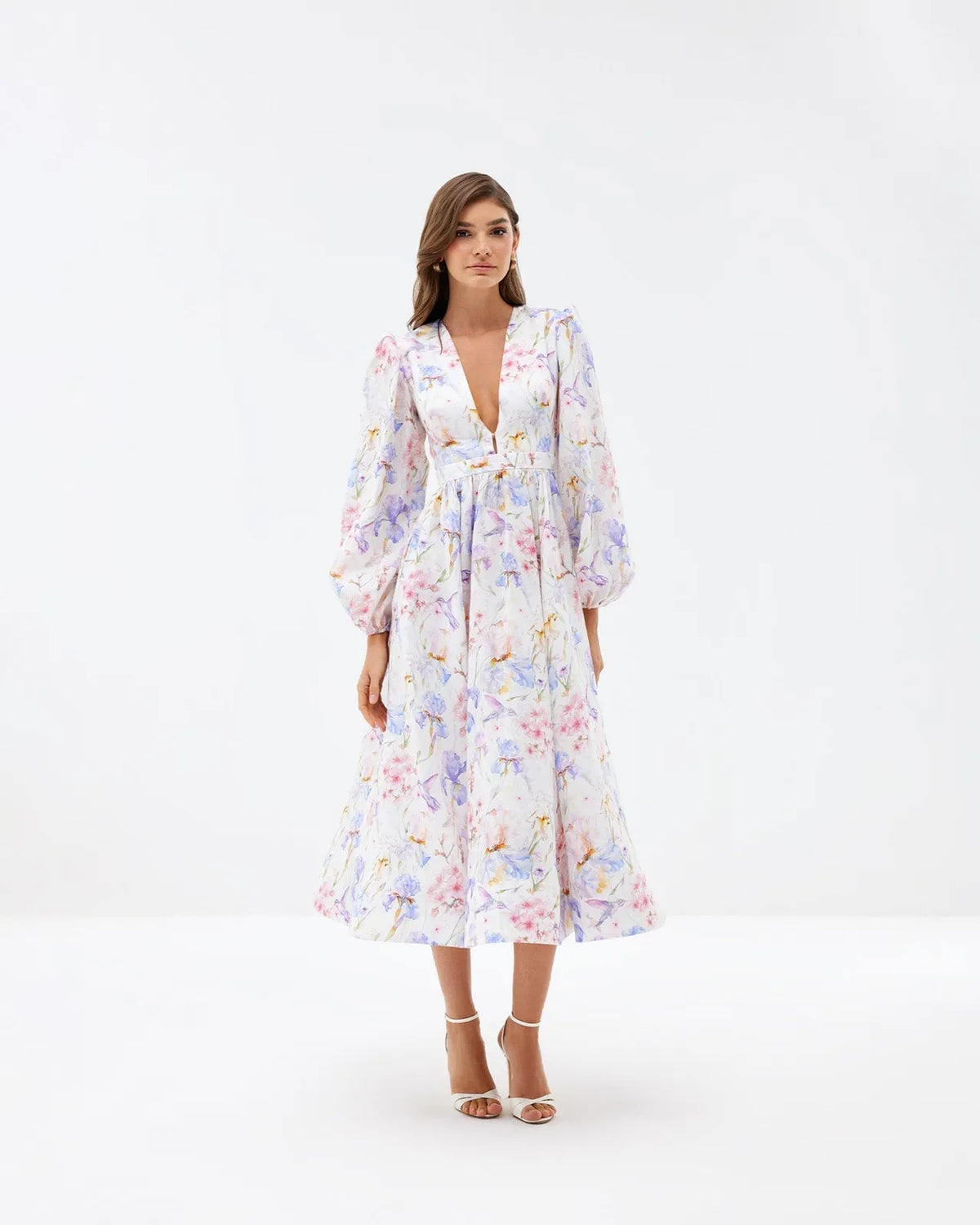 fairy fizz v-neck midi dress, image 3