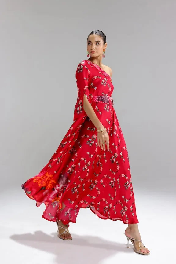 floralia one shoulder gown, image 3