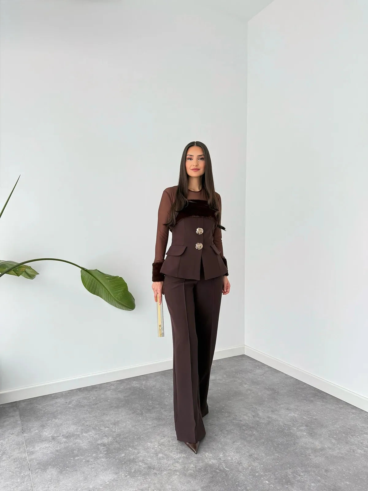 fur detail buttoned set, image 5
