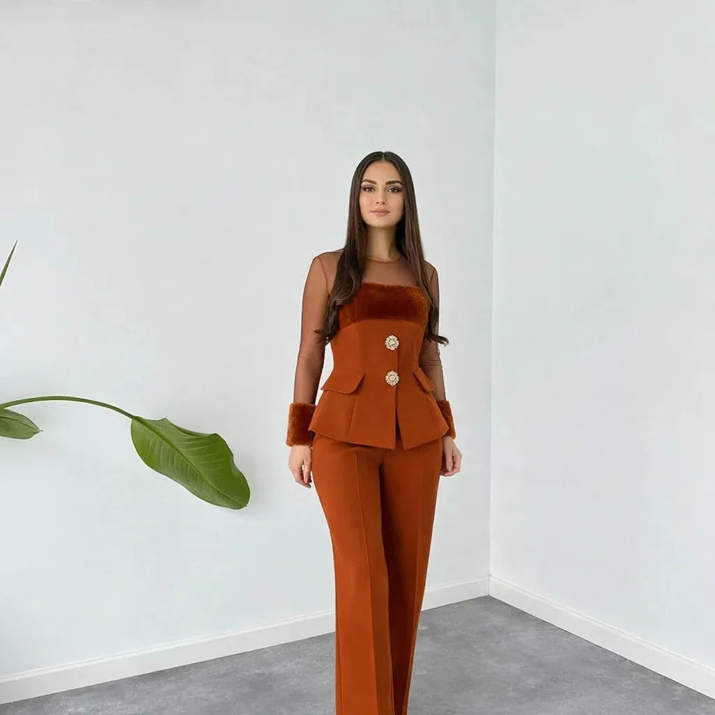 fur detail buttoned set, image 9