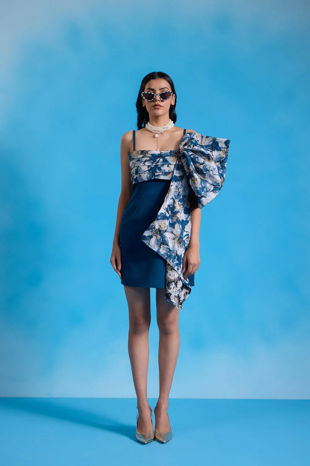 gilded bow mini dress, image 1
