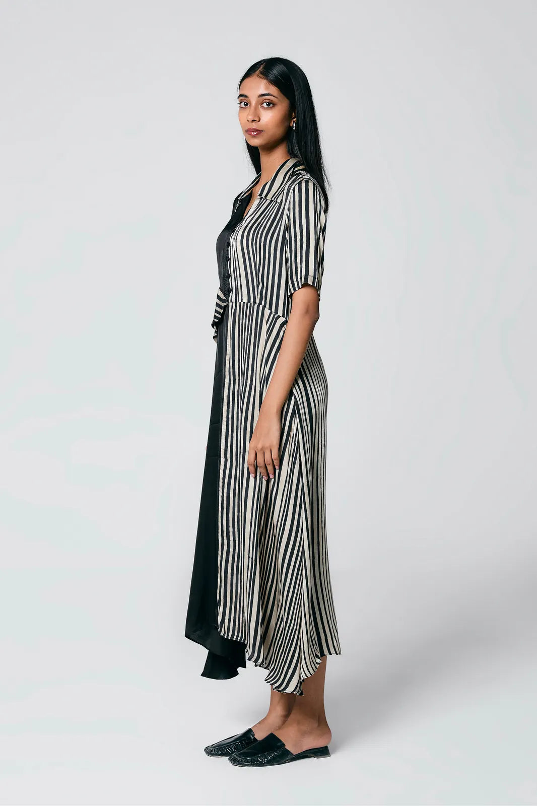 half and half dress - black& white, image 2