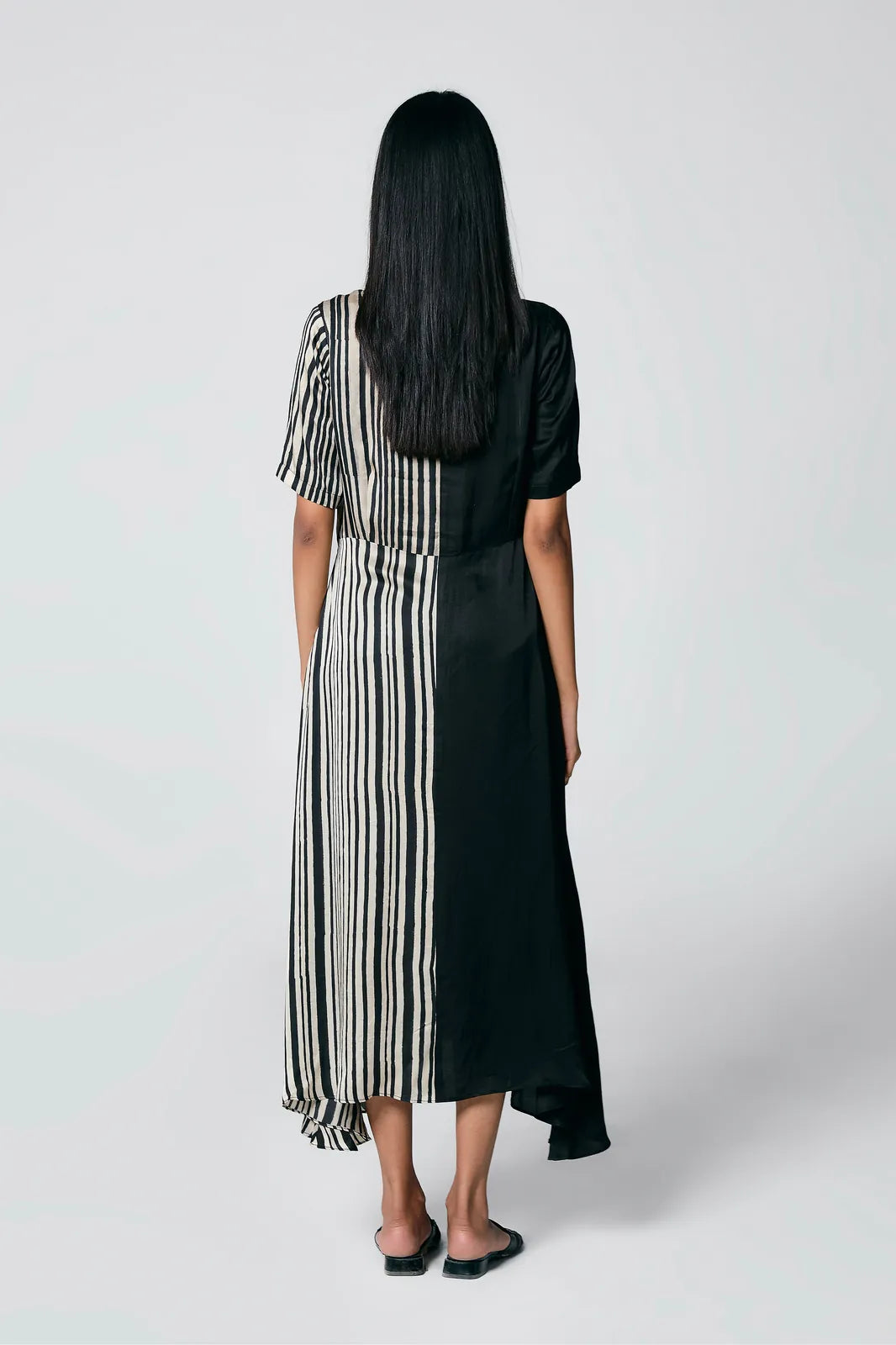 half and half dress - black& white, image 4