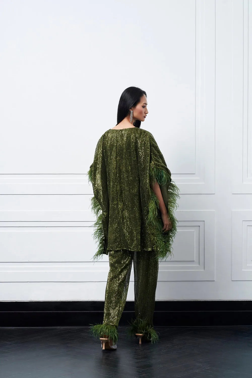 hugo kaftaan set in green, image 2
