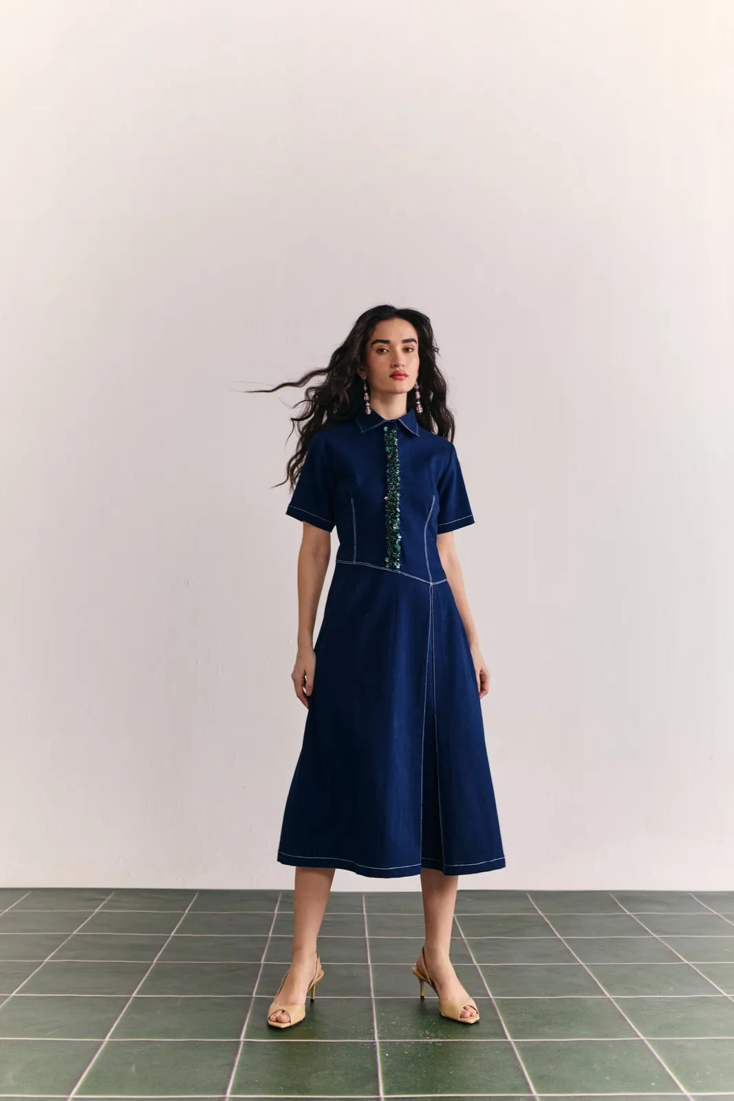 indigo midi dress — image 1