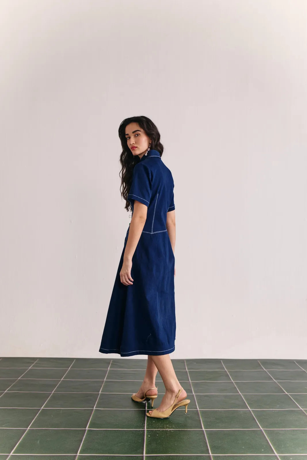 indigo midi dress — image 2