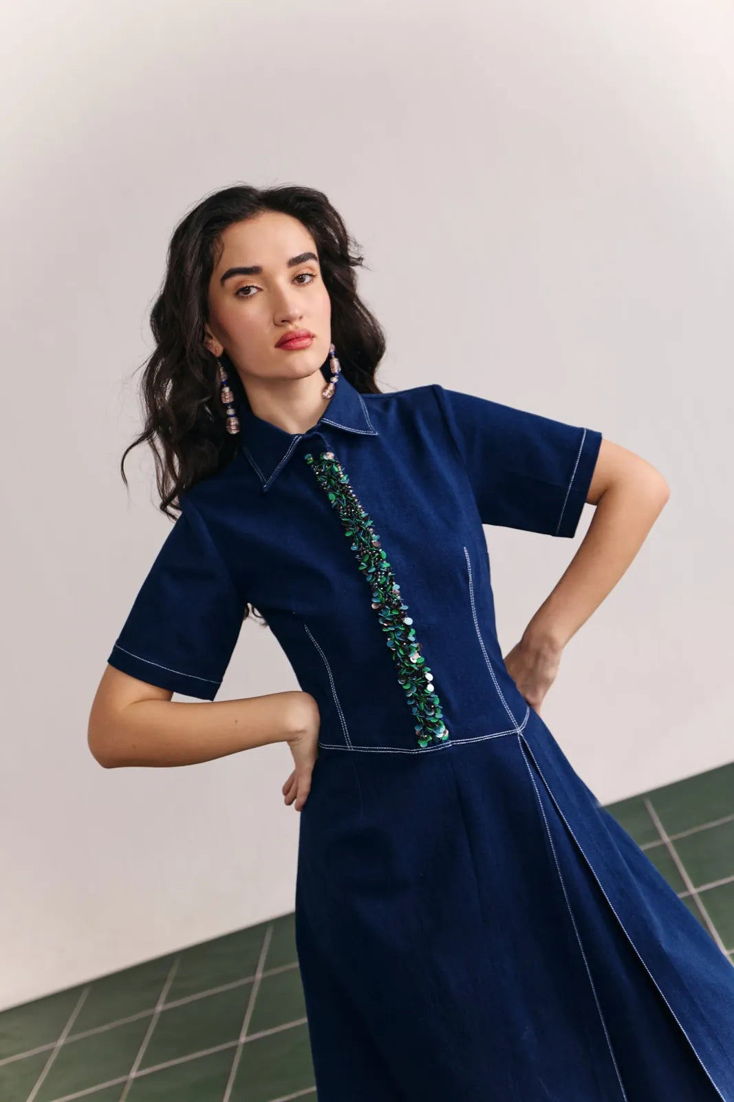 indigo midi dress — image 3