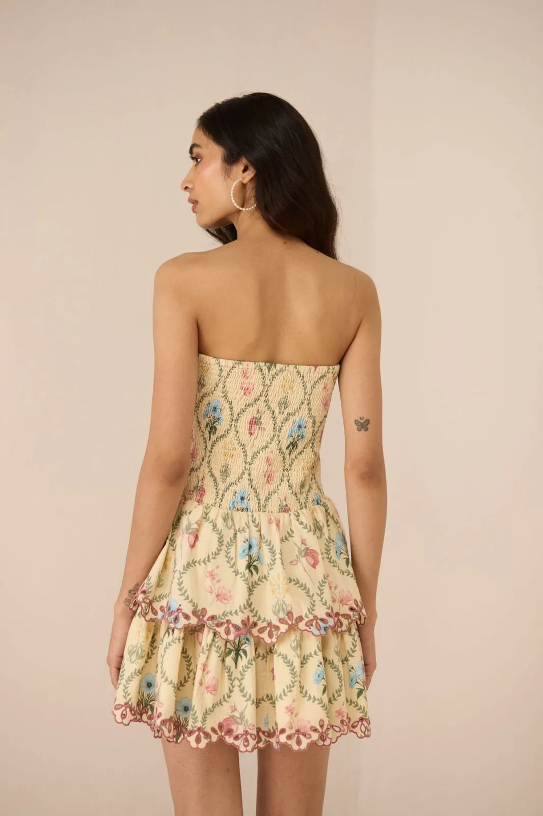 isha sutaria in apricot mini dress, image 6