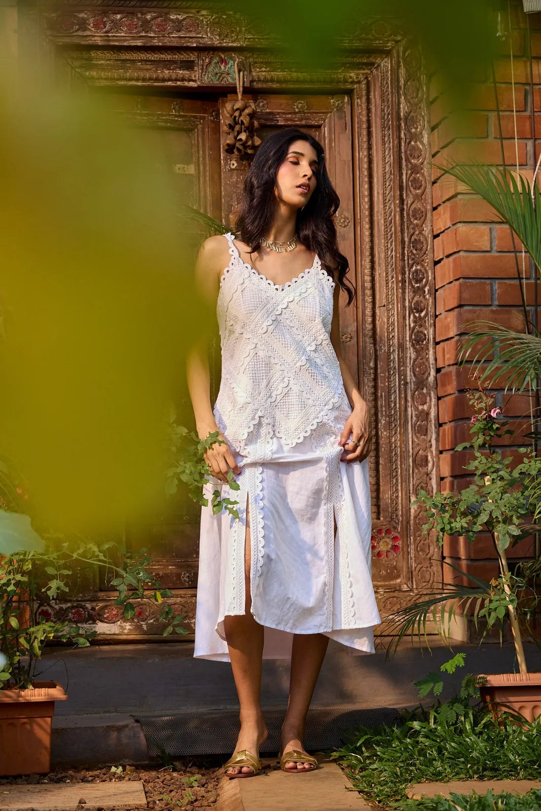 ivory lace midi dress, image 5