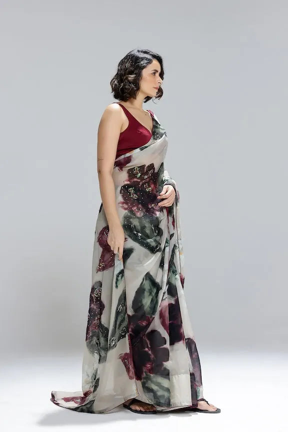 ivy gardenia organza saree — image 3
