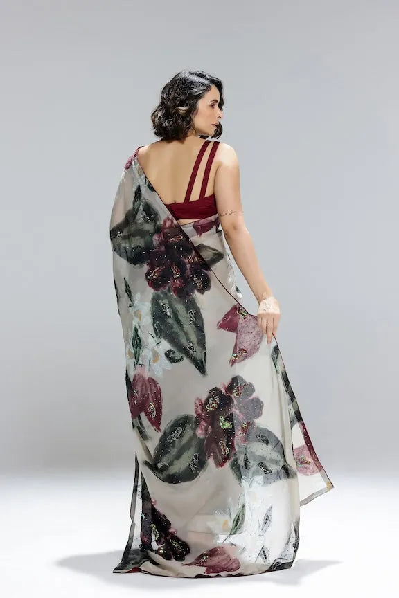 ivy gardenia organza saree — image 4