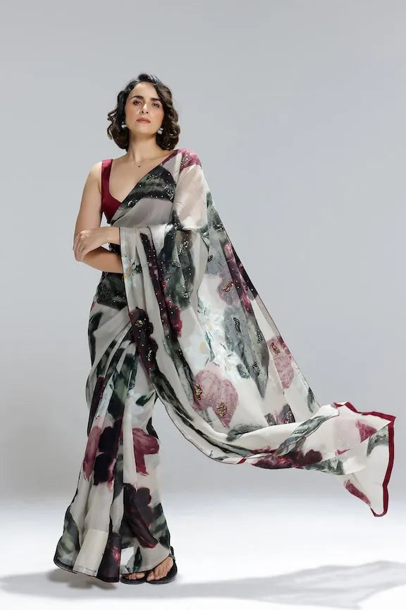ivy gardenia organza saree — image 5