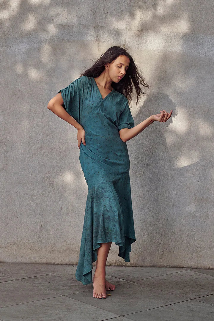 jade aloe vera maxi wrap dress, image 2