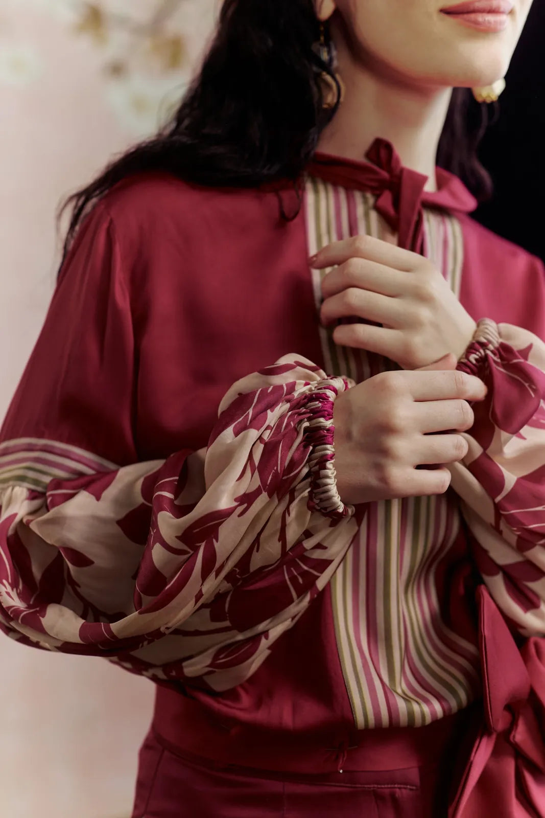 merlot shirt coord set with belt, image 4