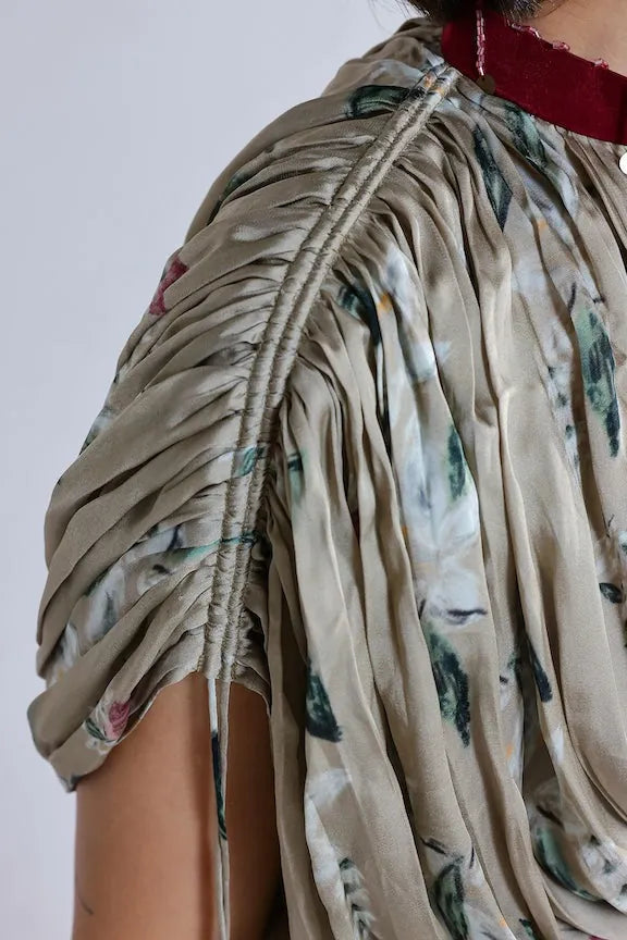 pooja desai in jasmine kalidar skirt with draped jacket and blouse, image 11