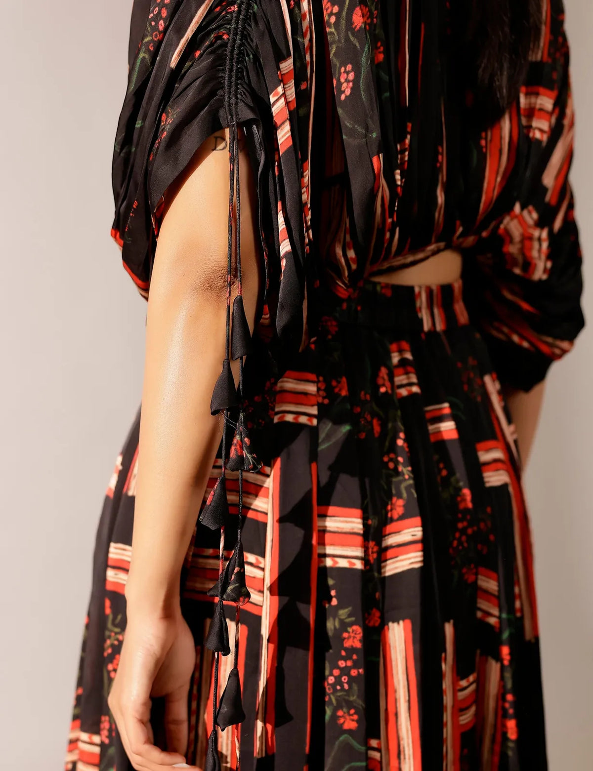 johri kalidar skirt with draped jacket and bustier, image 8