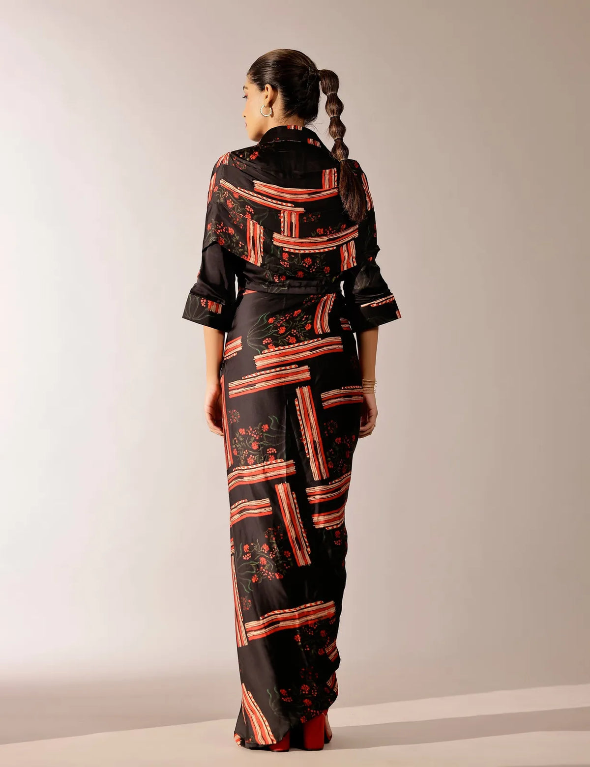 johri shirt paired with hand draped skirt, image 5
