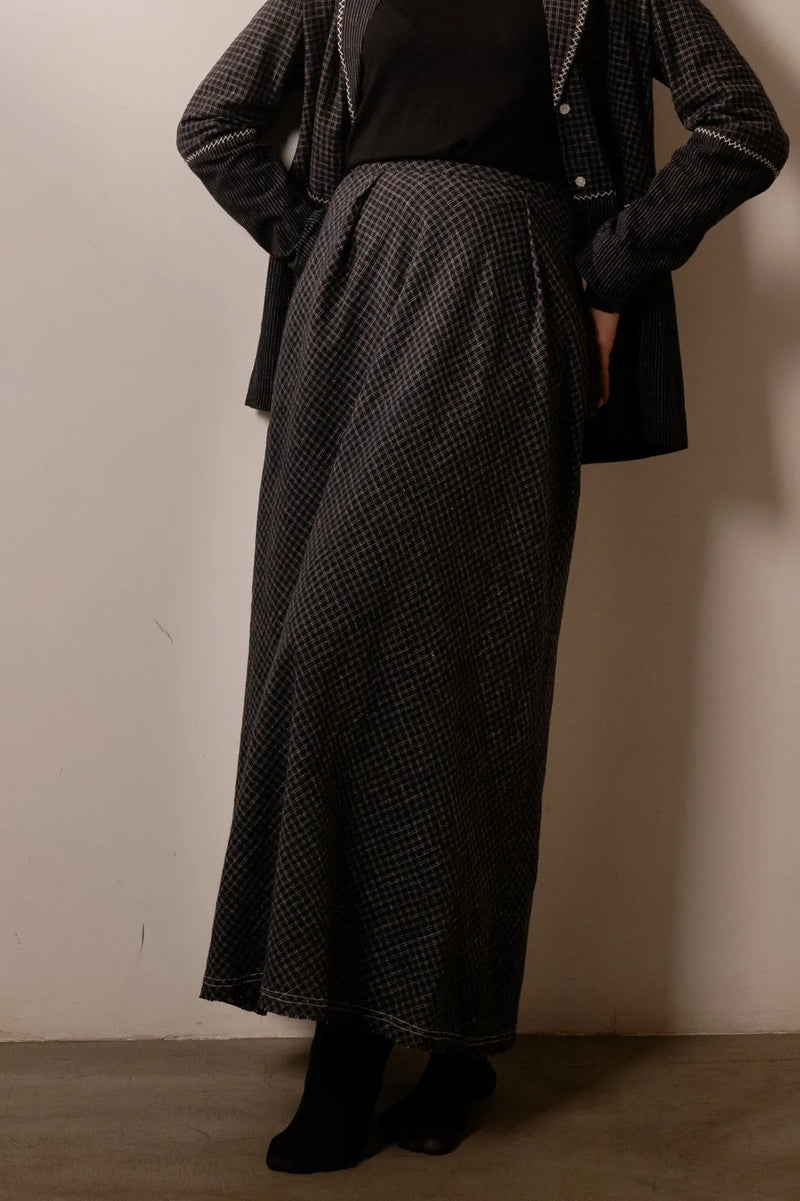 Lava Black Checks Skirt
