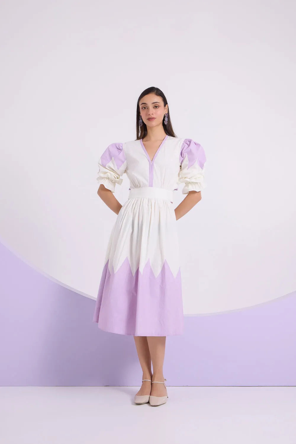 lilac reverie puff sleeve dress, image 1