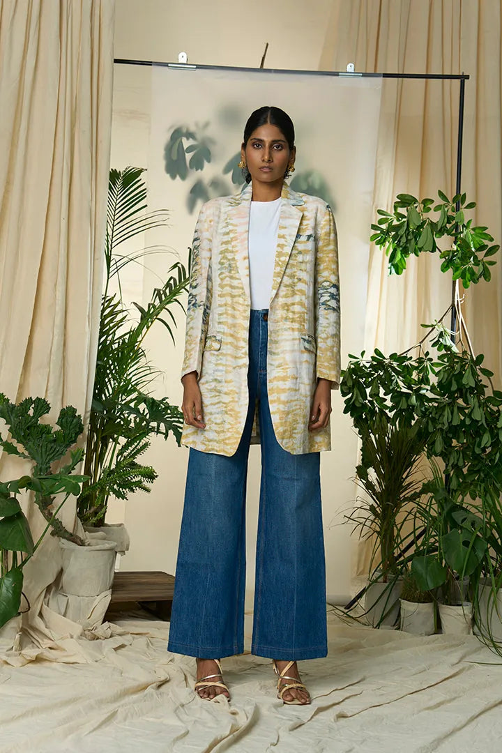 Liquid Sunshine Hemp Cotton Notch Collar Blazer