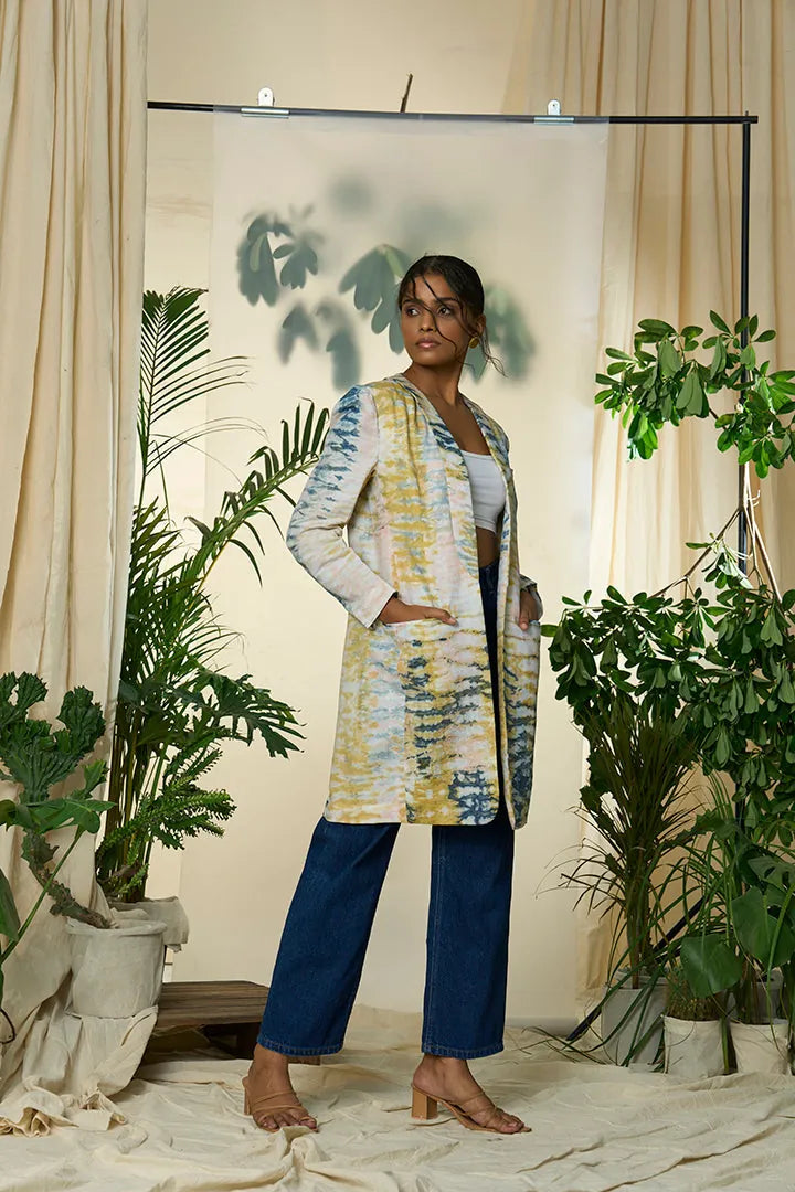 liquid sunshine hemp cotton tux collar blazer, image 4