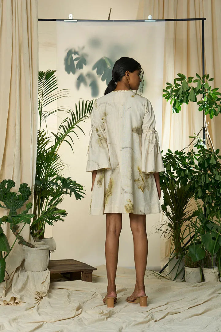 live leafy khadi bell dress, image 2