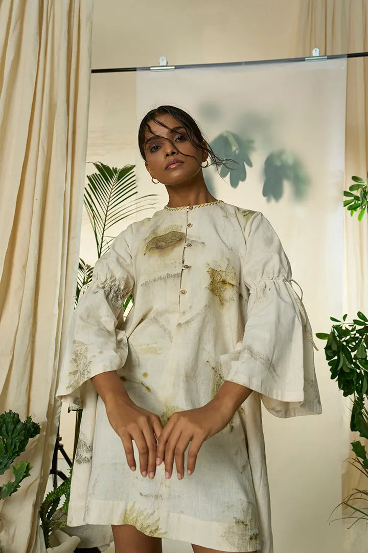 live leafy khadi bell dress, image 4
