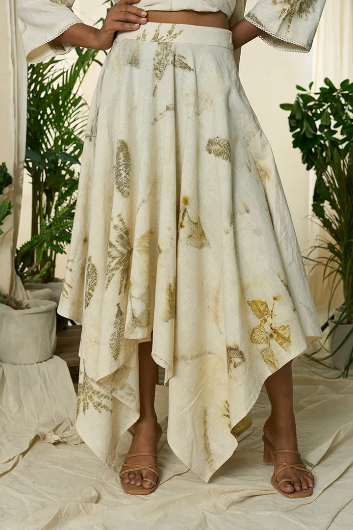 live leafy khadi skirt, image 2