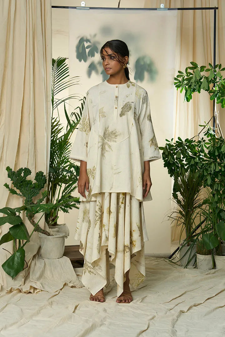 live leafy khadi skirt, image 1