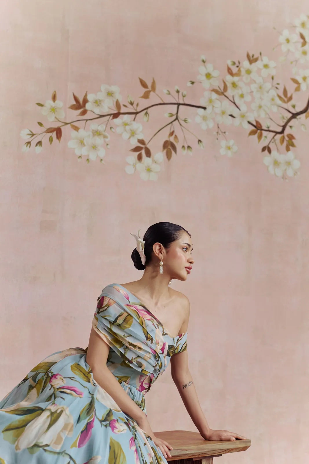 magnolia off shoulder midi dress, image 2