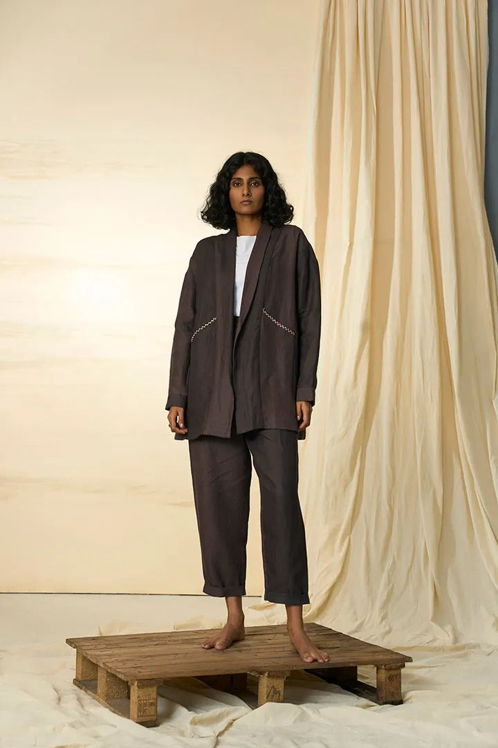 Mahogany Hemp Overlay & Pyjama Pants Set
