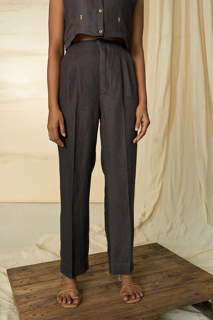 mahogany hemp vest & trousers set, image 4