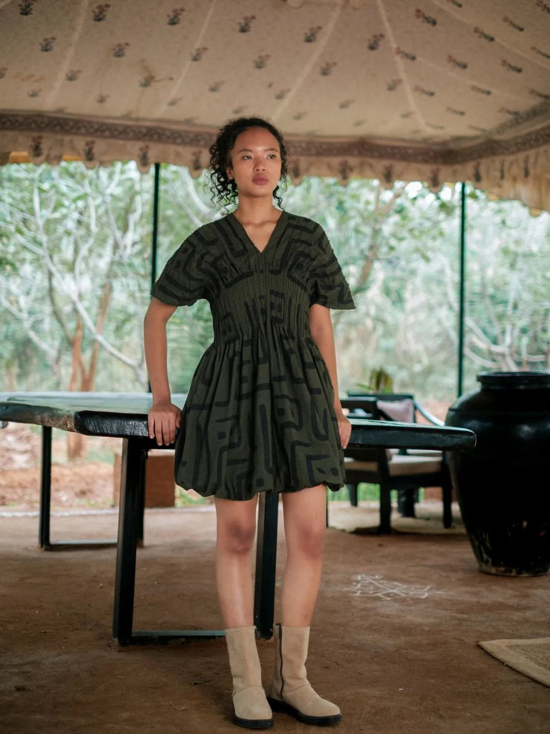 meknes kimono dress-tribal printed, image 3