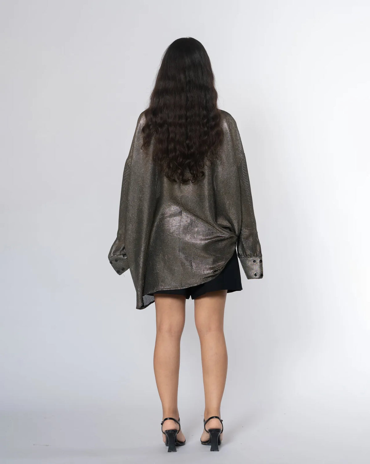 metallic oversized shirt, image 3