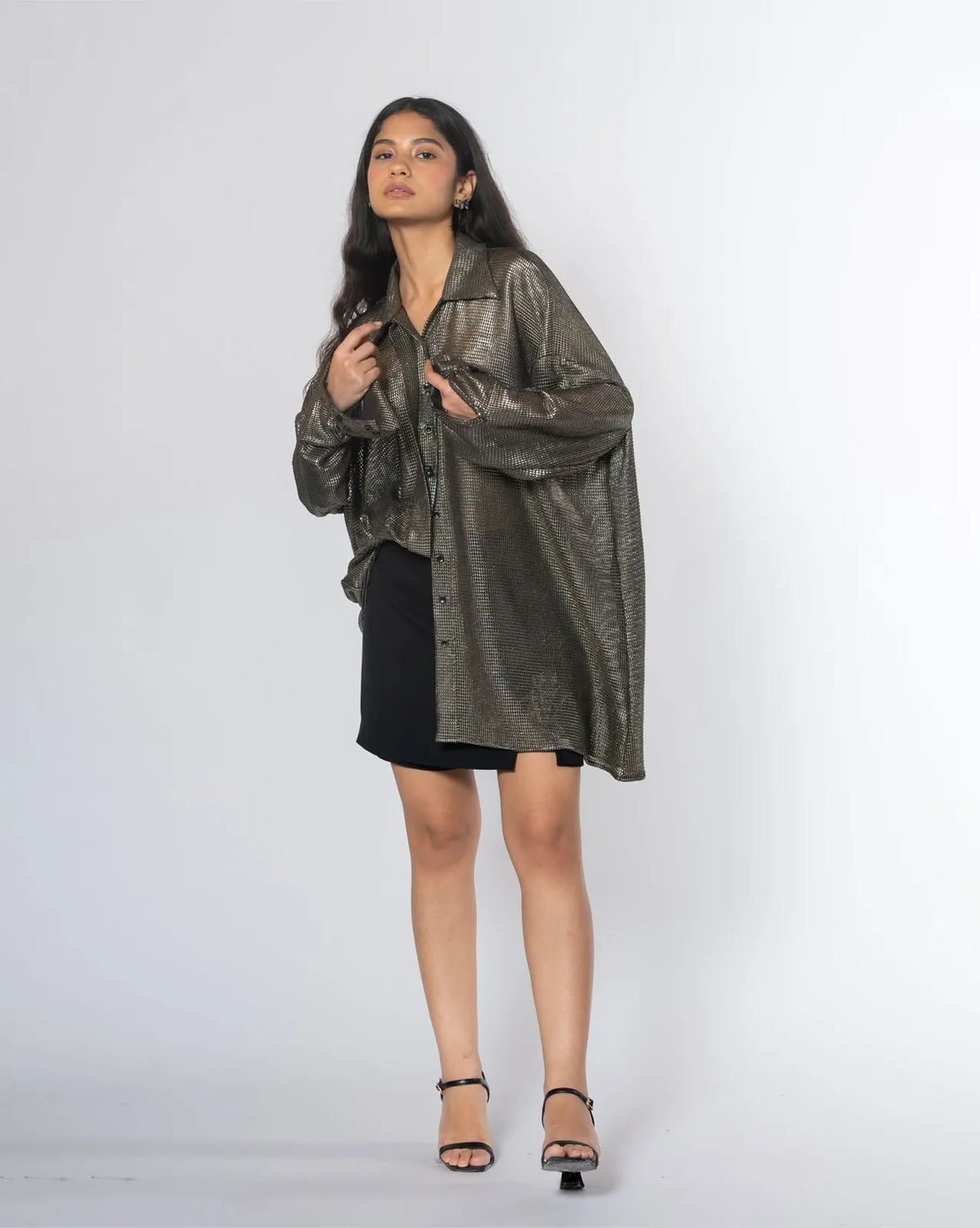 metallic oversized shirt, image 4