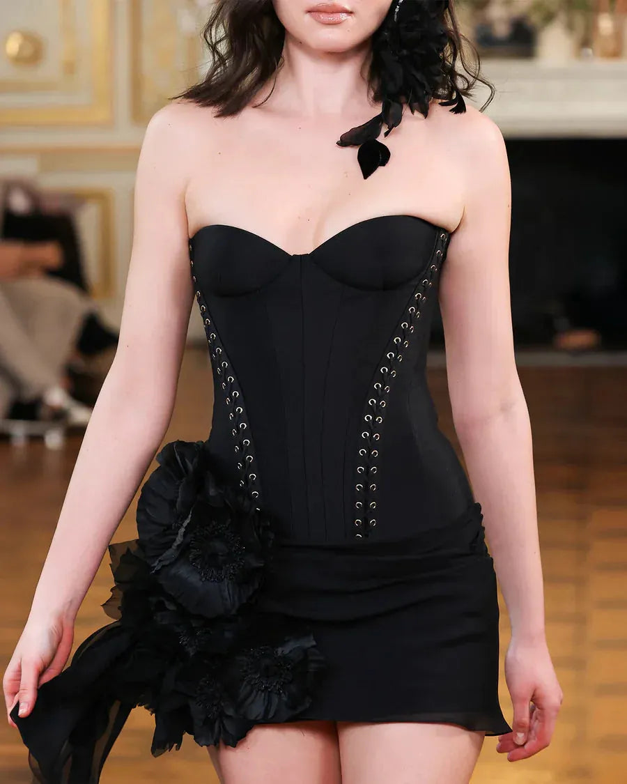 midnight corset bloom dress, image 1