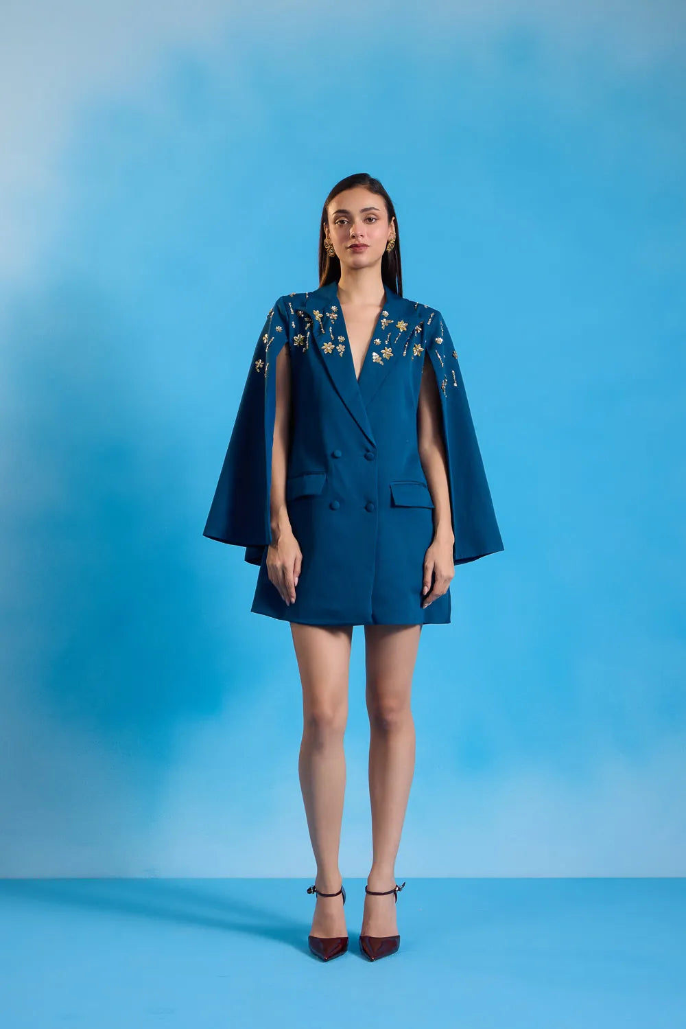 gilded blazer dress, image 1
