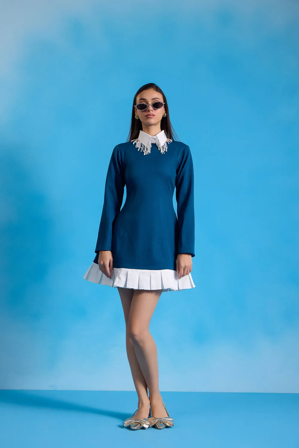 celeste pearl collar dress, image 1