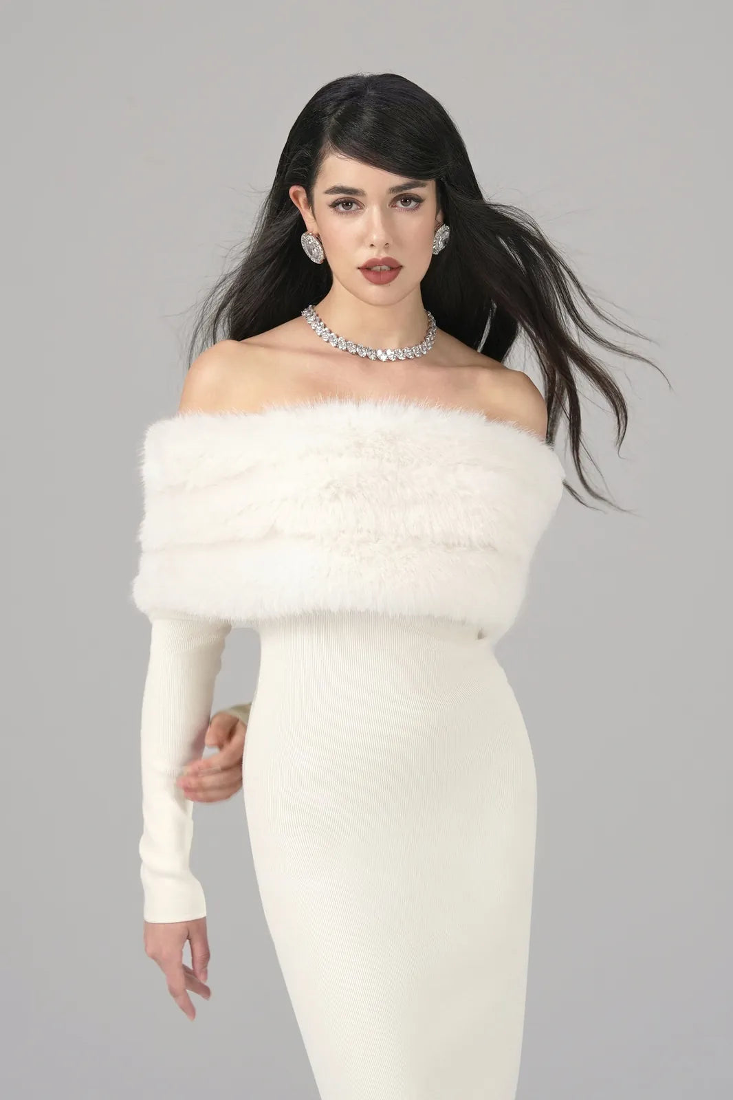 mila fur midi dress, image 9
