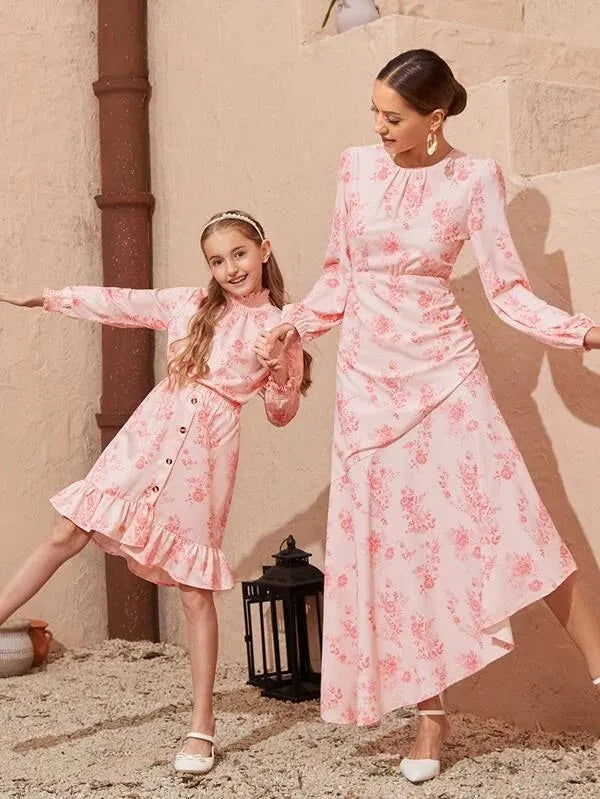 mom + me floral ensemble dress, image 1