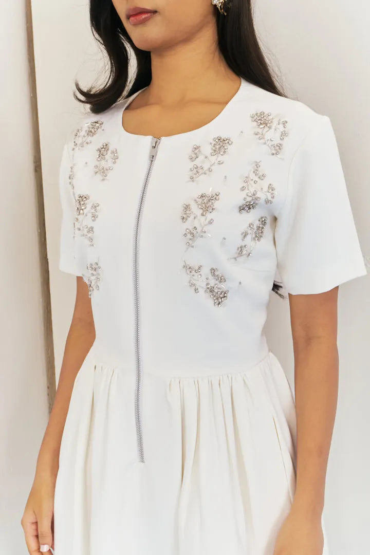 moonlit embroidered dress with sleeves, image 3