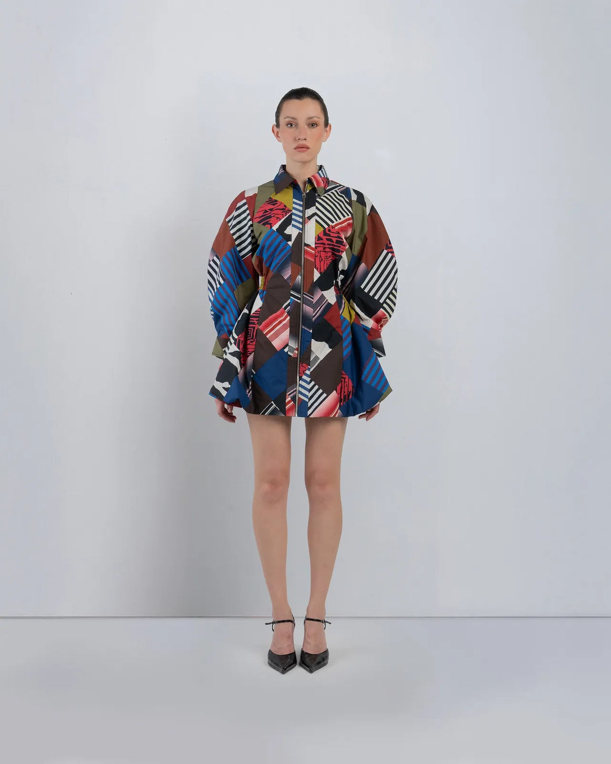 mosaic bubble hem dress, image 1