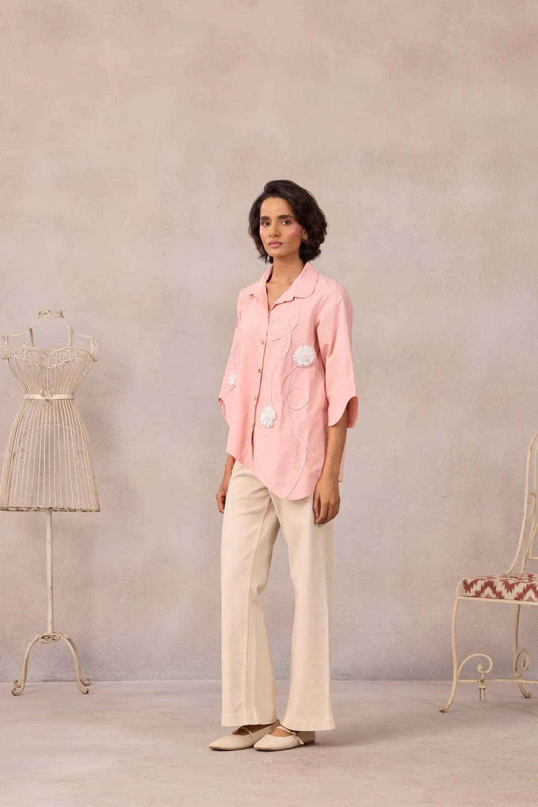 olive applique shirt, image 1