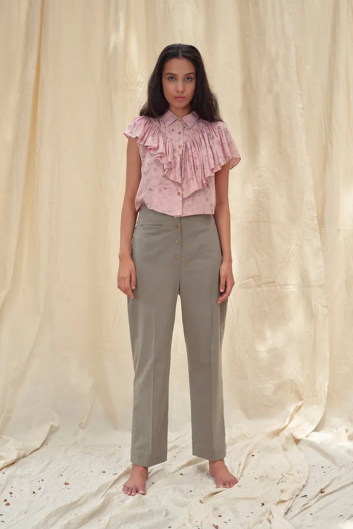 organic cotton grey trousers, image 2